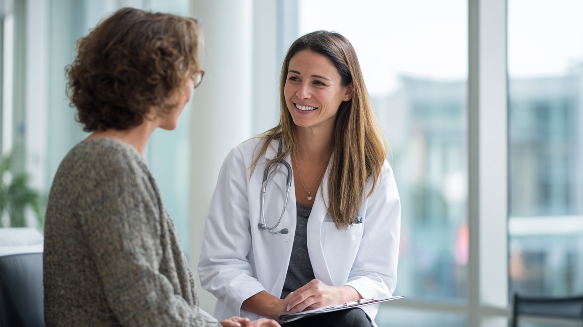 doctor talking to patient