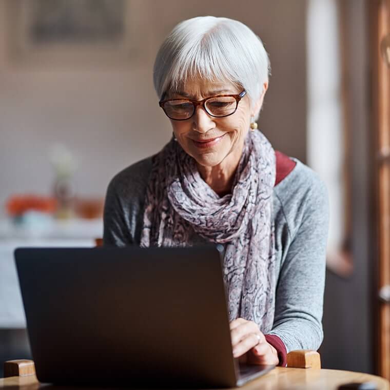 Patient using RCH's patient portal.